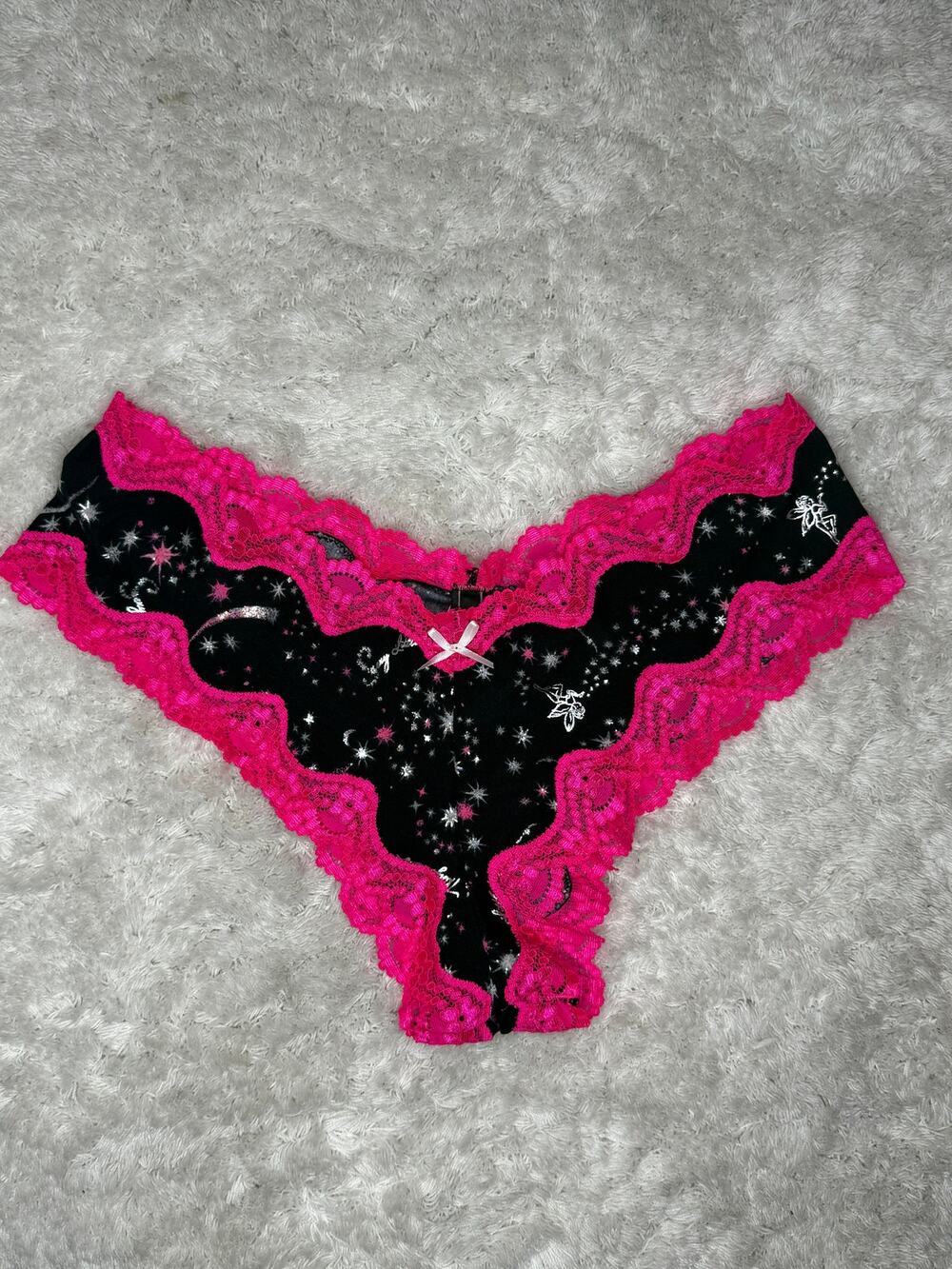 NWT Victoria’s Secret Sexy Little Things Star Print Lace Thong L 2011